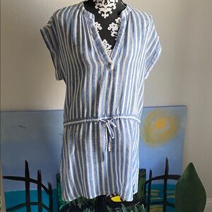 Rails Sky Blue and White Striped Mini Dress